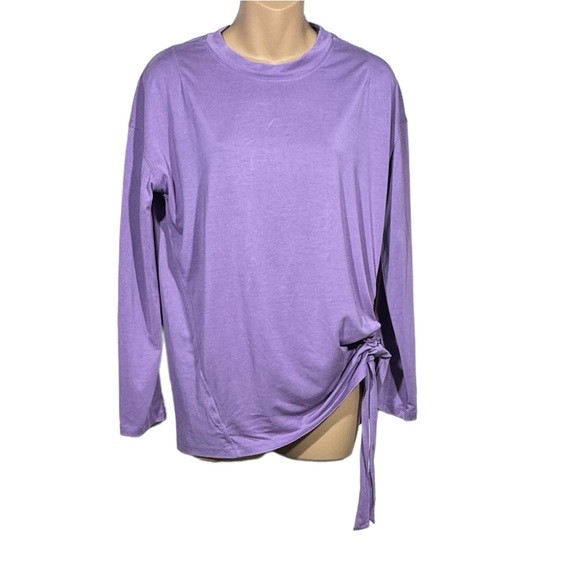 Lululemon Womens Crew Top 8 Side Cinch Long Sleeve Purple Relax Fit Breathable - Picture 4 of 12